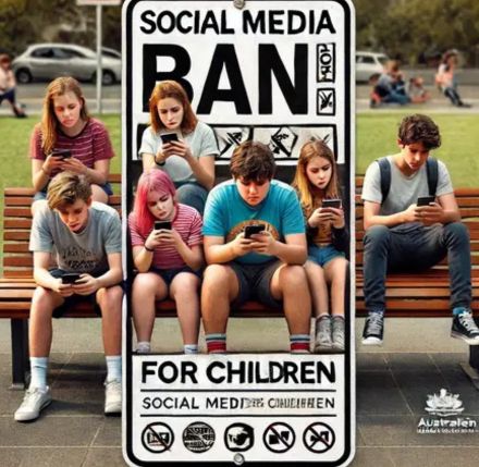 illustration showing australian social media ban for kids